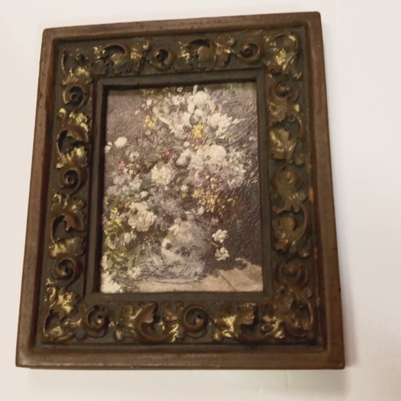 Vintage 3D Frame Still Water Floral Art Print - Picture 1 of 8